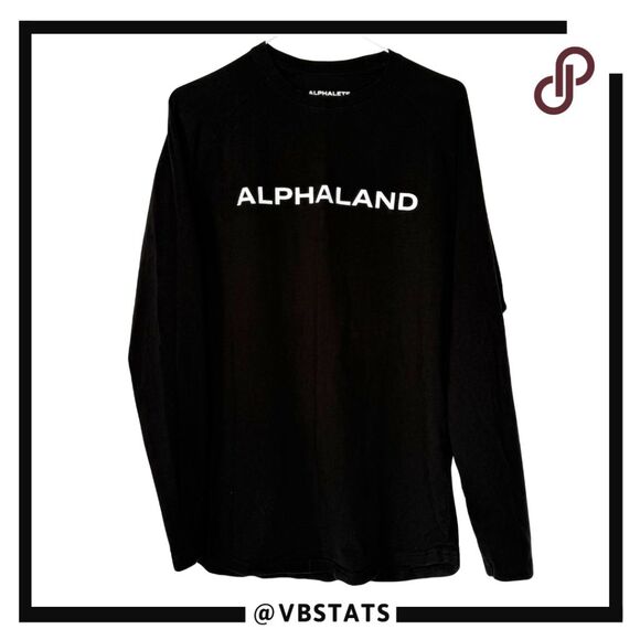Alphalete Men's Alphaland Performance Long Sleeve Athletic T-Shirt Black Medium - Picture 1 of 7